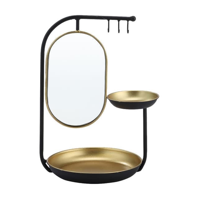 ถาดใส่เครื่องประดับพร้อมกระจก รุ่นลิโอร่า - สีทอง/ดำ