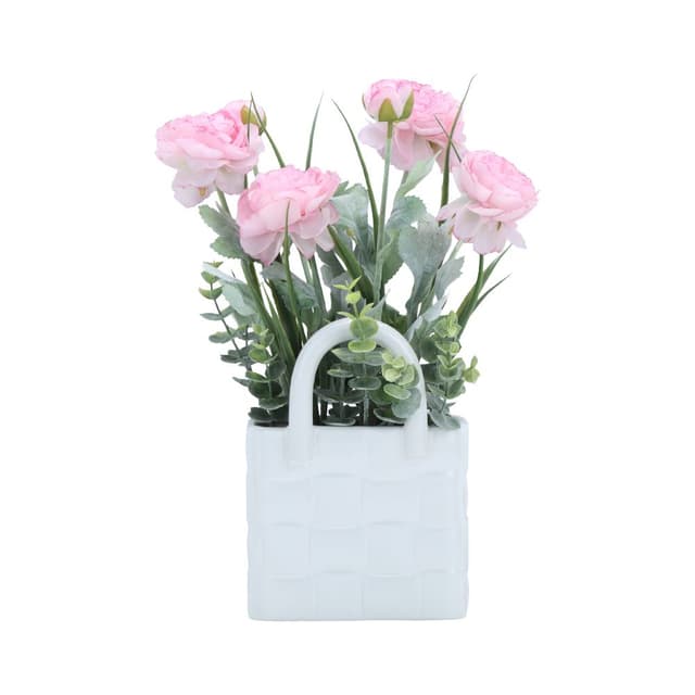 บัตเตอร์คัพในกระถาง รุ่นฮันนี่คัพ - สีชมพู/ขาว