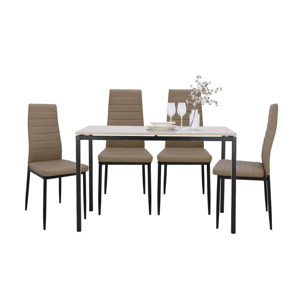ชุดโต๊ะอาหาร รุ่นเดเนียล+ชิโน่ (โต๊ะ 1+เก้าอี้ 4) - สีคอร์นวอล โอ๊ค/คาปูชิโน่