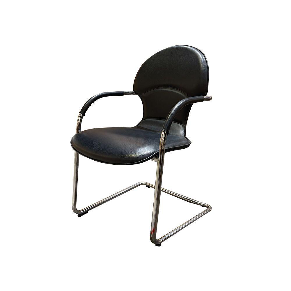 เก้าอี้สำนักงาน-ต้อนรับ รุ่นโคเมท - สีดำ/เงินโครเมียม