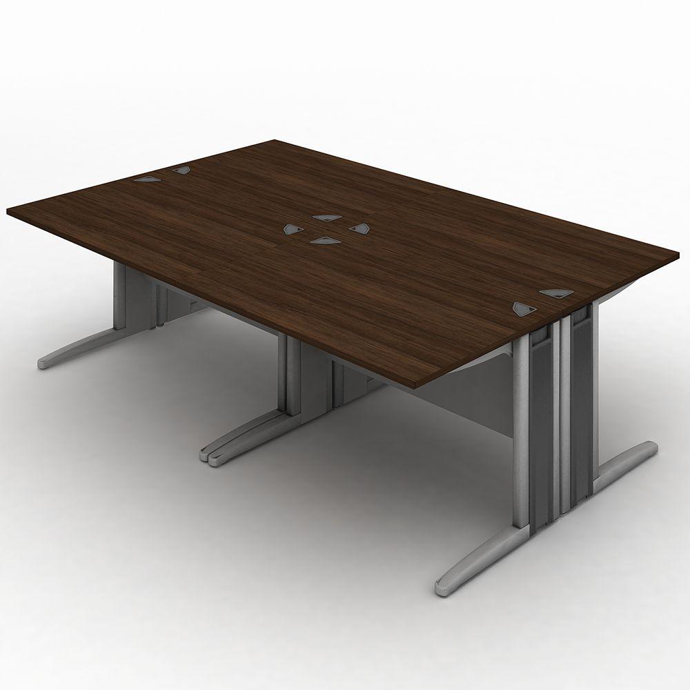 โต๊ะทำงาน รุ่นโมทีฟ โปร 4 ที่นั่ง ขนาด 240 x 160 ซม. - สีแบล็ค วอลนัท
