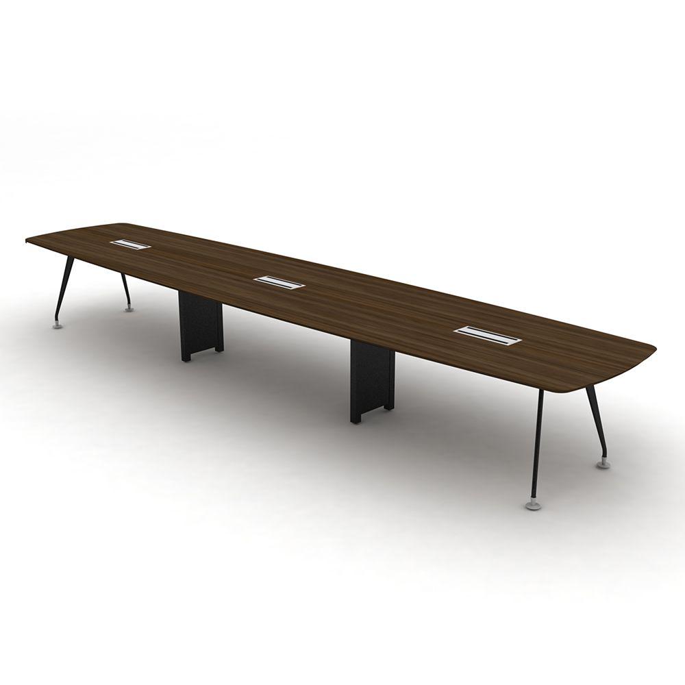 โต๊ะประชุม รุ่นสเปซ อาร์ค 540 ซม. - สีอเมริกาโน่ / สีสโมคกี้เกรย์