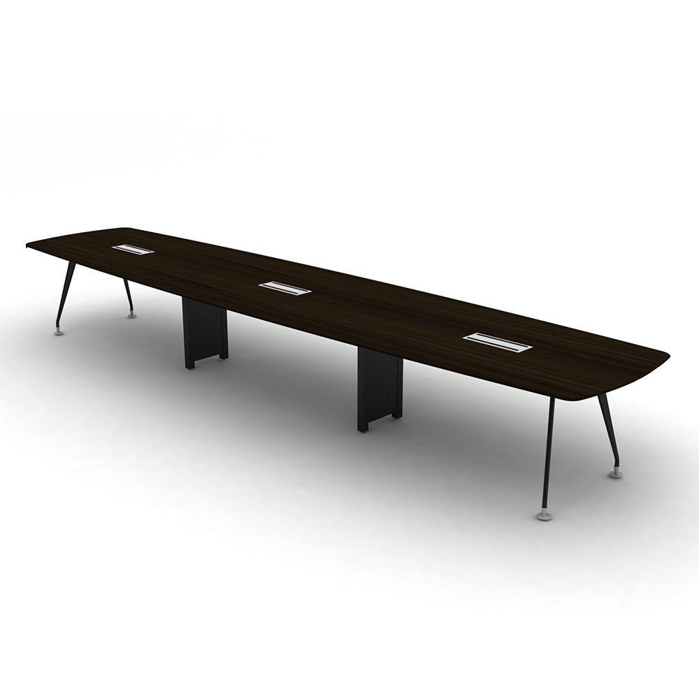 โต๊ะประชุม รุ่นสเปซ อาร์ค 540 ซม. - สีดาร์กวอลนัท / สีสโมคกี้เกรย์