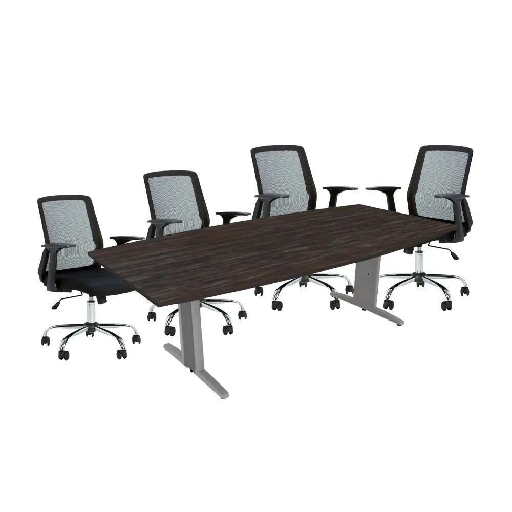 ชุดโต๊ะประชุม รุ่นโมทีฟ โปร ขนาด 240 ซม. พร้อม เก้าอี้สำนักงานพนักพิงกลาง รุ่นทอมสัน (4 ที่นั่ง) ราคาพิเศษ!
