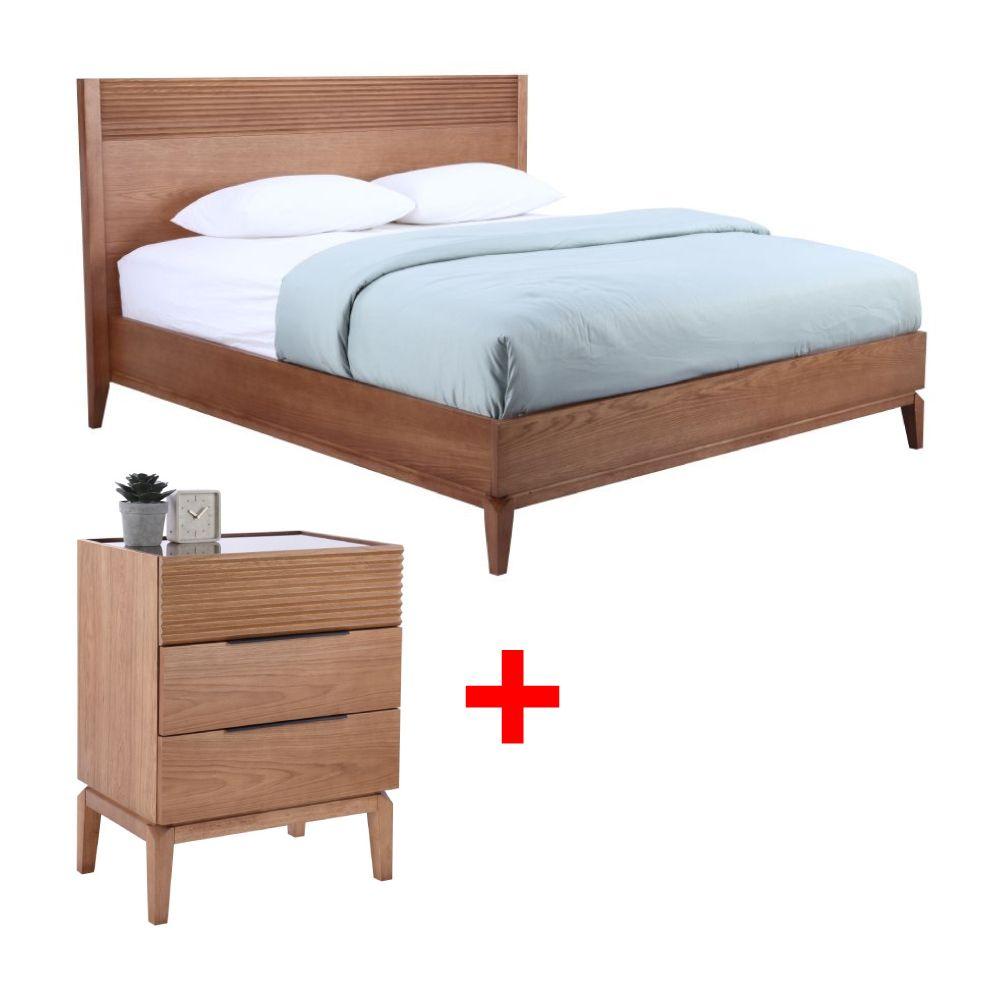 ซื้อเตียงนอน รุ่นทาร์โซ ขนาด 5 ฟุต (พื้นเตียงซี่) พร้อมตู้ข้างเตียง รุ่นทาร์โซ ราคาพิเศษ!