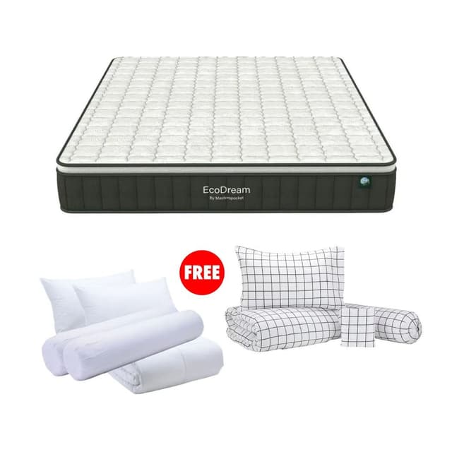 ซื้อที่นอน รุ่นอีโคดรีม ขนาด 5 ฟุต แถมฟรี! ชุดเครื่องนอน และชุดผ้าปู
