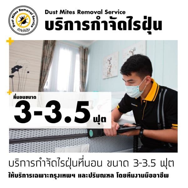 บริการกำจัดไรฝุ่นที่นอน ขนาด 3.5 ฟุต