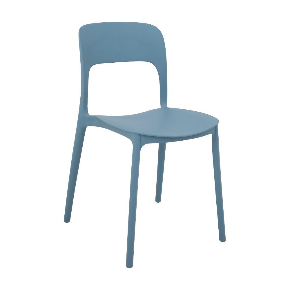 Furinbox เก้าอี้ทานอาหารพลาสติก รุ่นทอส - สีฟ้าเข้ม