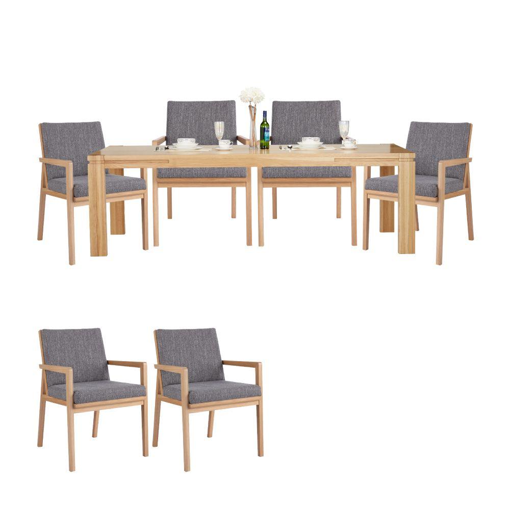 ชุดโต๊ะอาหาร รุ่นมากาลู+ลอนส์เดล - สีแนทเชอรัลโอ๊ค (6 ที่นั่ง) ราคาพิเศษ!