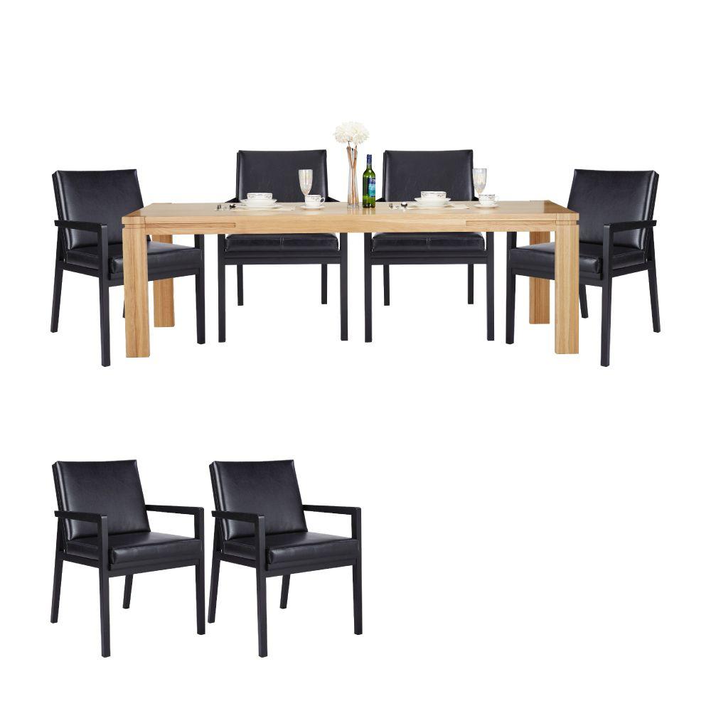 ชุดโต๊ะอาหาร รุ่นมากาลู+ลอนส์เดล - สีดำ (6 ที่นั่ง) ราคาพิเศษ!