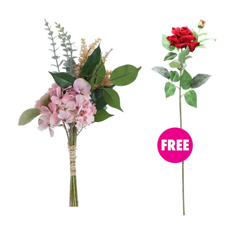 ซื้อช่อดอกไม้ รุ่นลิลิต้า แถมฟรี! ดอกกุหลาบก้าน 2 ดอก รุ่นโรเซียน่า (คละสีได้)