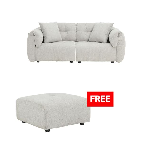 ซื้อโซฟาผ้า 2 ที่นั่ง รุ่นไมลีย์ แถมฟรี! สตูลผ้า รุ่นไมลีย์