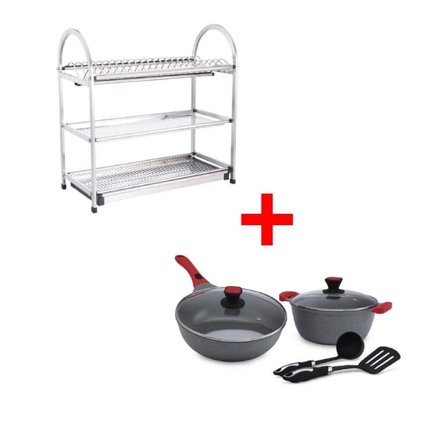 ซื้อที่คว่ำจาน 3 ชั้น รุ่นแอ๊บบอต พร้อมชุดเครื่องครัว รุ่นเซสโต้ (6 ชิ้น/ชุด) หรือชุดเครื่องครัว รุ่นเจเนลล์ (5 ชิ้น/ชุด) ราคาพิเศษ!