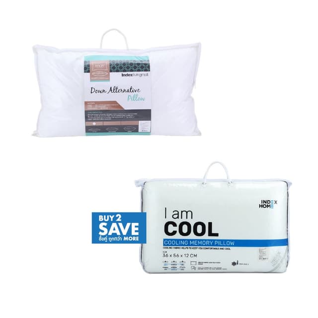 ซื้อหมอนหนุนใยไมโครไฟเบอร์ รุ่นซูพรีม หรือหมอนหนุน Cool Touch รุ่นไอซ์ซี่วัน 2 ชิ้น ราคาพิเศษ!