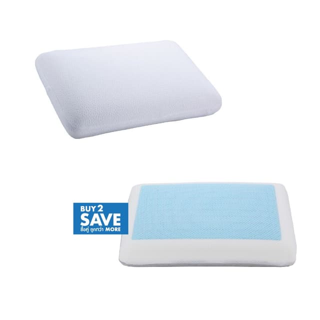 ซื้อหมอนหนุนเมมโมรี่โฟม, หมอนหนุนเจลเมมโมรี่ รุ่นพรีวิลเลจ หรือหมอนหนุน Super Cooling รุ่นไอซ์ซี่ทู 2 ชิ้น ราคาพิเศษ!