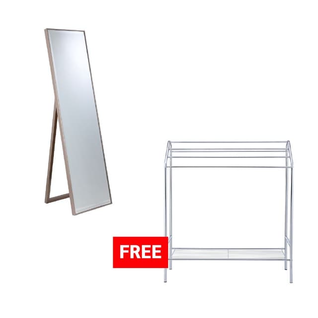 ซื้อกระจกตั้งพื้น รุ่นโบลิน แถมฟรี! ราวตากผ้า รุ่นดอร่า