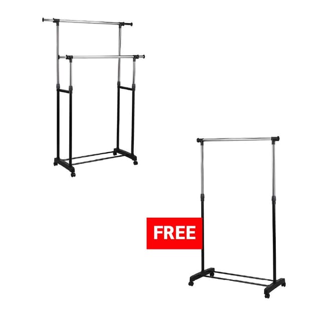 ซื้อราวตากผ้าบาร์คู่ รุ่นเรย์ แถมฟรี! ราวตากผ้าบาร์เดี่ยว รุ่นเรย์