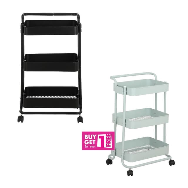 ซื้อ 1 แถม 1 ชั้นวางของ 3 ชั้นพร้อมล้อ รุ่นโลแกน