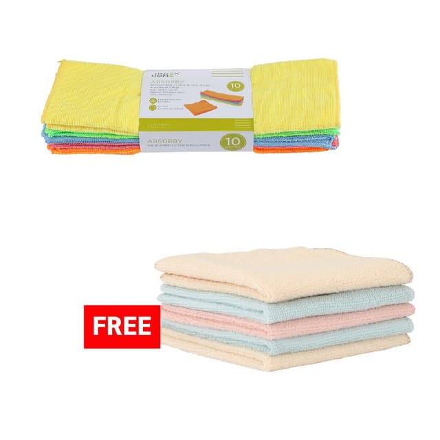 ซื้อผ้าไมโครไฟเบอร์ รุ่นแอบซอร์บบี้ (10 ชิ้น/ชุด) แถมฟรี! ผ้าไมโครไฟเบอร์ รุ่นแอบซอร์บบี้ (5 ชิ้น/ชุด)