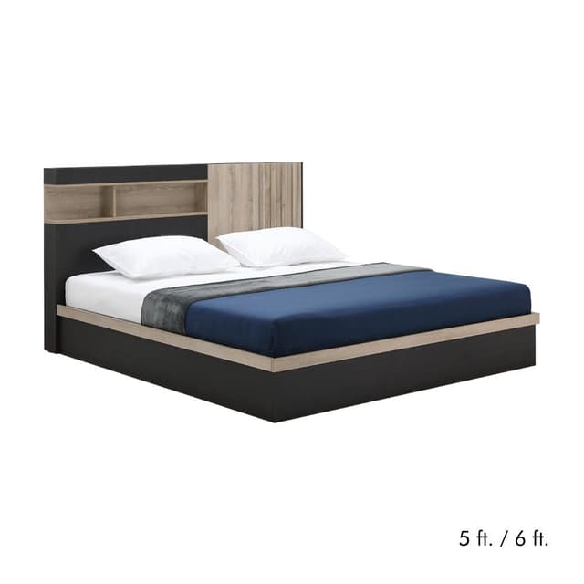 เตียงนอน รุ่นอัมสเตอร์ดัม - สีดาร์ค เวงเก้/ซิลเวอร์แอช