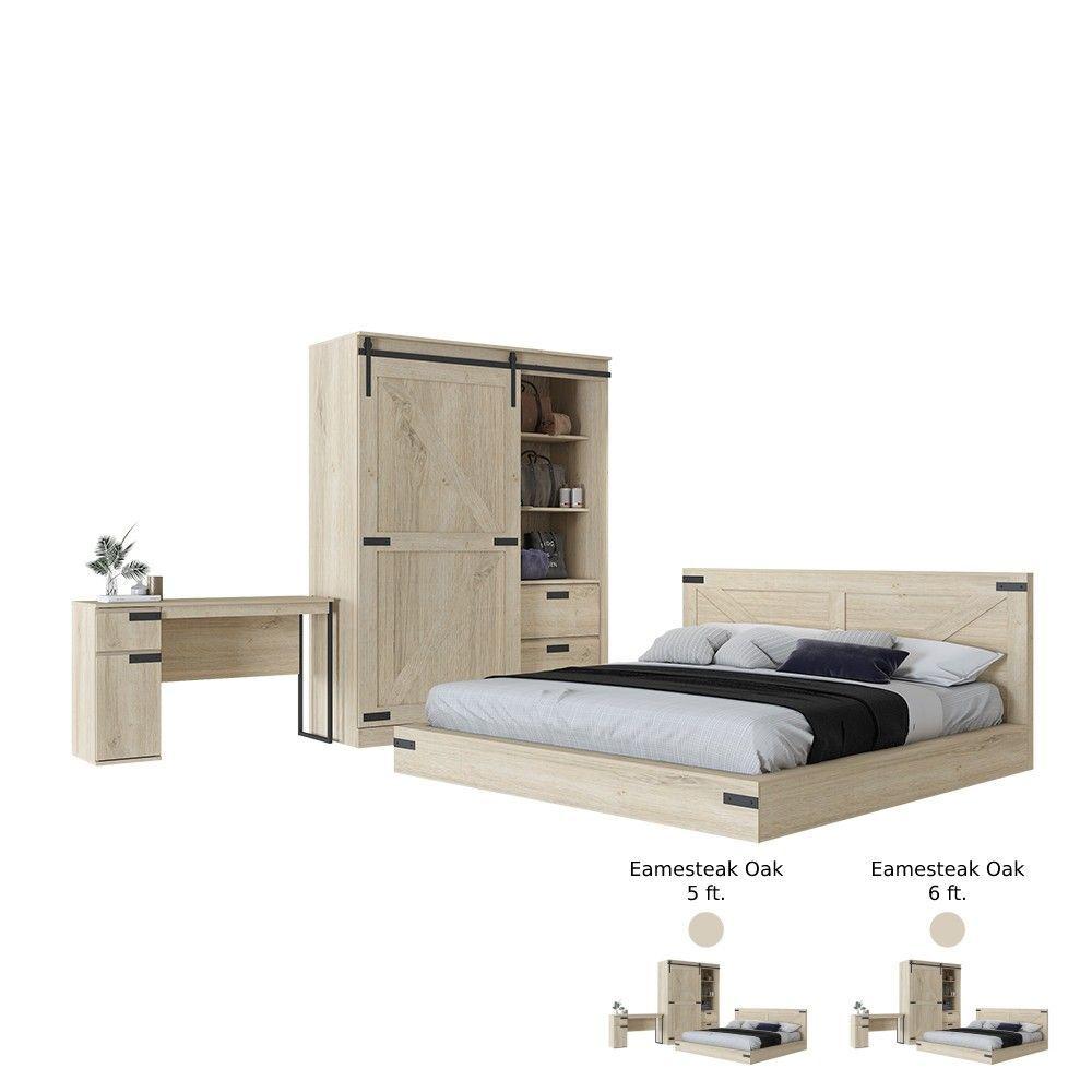 ชุดห้องนอน รุ่นเบอร์ลิน (เตียงนอน+ตู้บานสไลด์+โต๊ะเครื่องแป้ง)