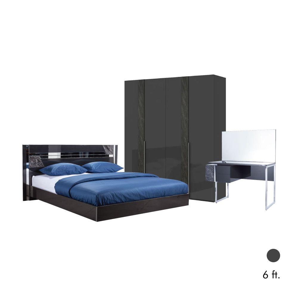ชุดห้องนอน รุ่นบร๊องซ์พลัส (เตียง, ตู้เสื้อผ้า 4 บาน, โต๊ะเครื่องเเป้ง)
