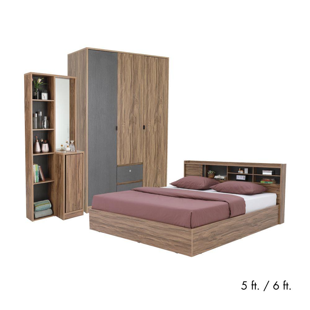 ชุดห้องนอน รุ่นสเปนเซอร์ (เตียงนอน, ตู้เสื้อผ้า 3 บานประตู, โต๊ะเครื่องแป้ง)