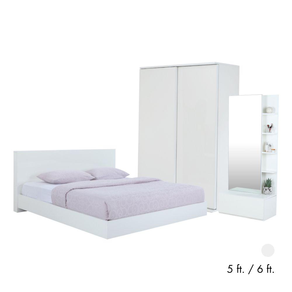 ชุดห้องนอน รุ่นแมสซิโม่+แมกซี่ (เตียงนอน+ตู้บานสไลด์ไม้ 160 ซม.+โต๊ะเครื่องแป้ง)