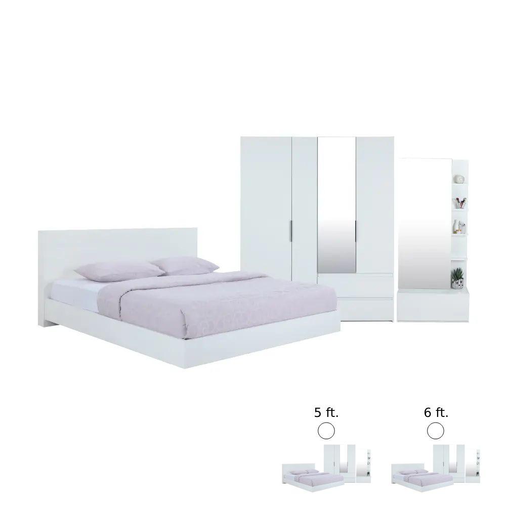 ชุดห้องนอน รุ่นแมสซิโม่ (เตียงนอน+ตู้เสื้อผ้า 4 บาน+โต๊ะเครื่องแป้ง)