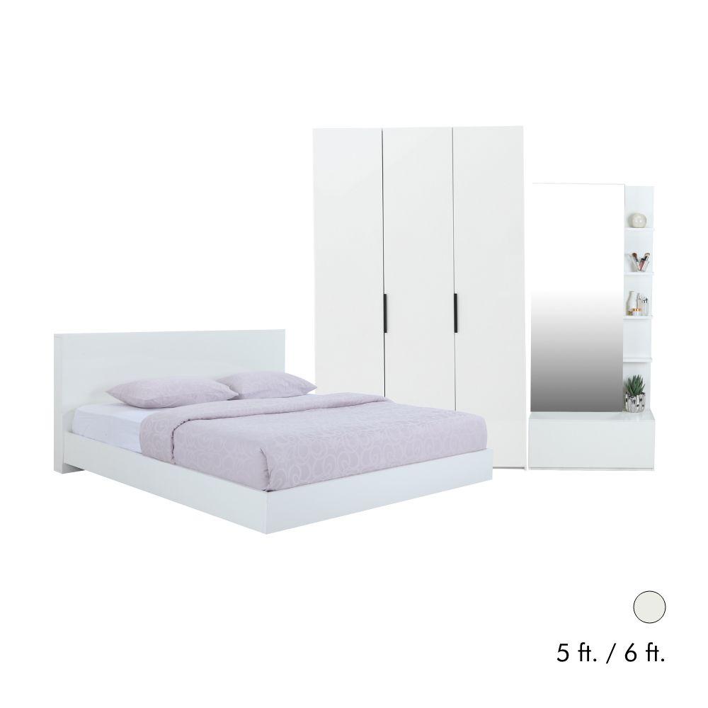 ชุดห้องนอน รุ่นแมสซิโม่+แมกซี่ (เตียงนอน+ตู้เสื้อผ้า 3 บาน+โต๊ะเครื่องแป้ง)
