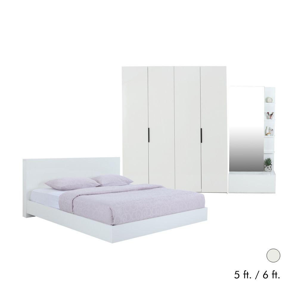 ชุดห้องนอน รุ่นแมสซิโม่+แมกซี่ (เตียงนอน+ตู้เสื้อผ้า 4 บาน+โต๊ะเครื่องแป้ง)