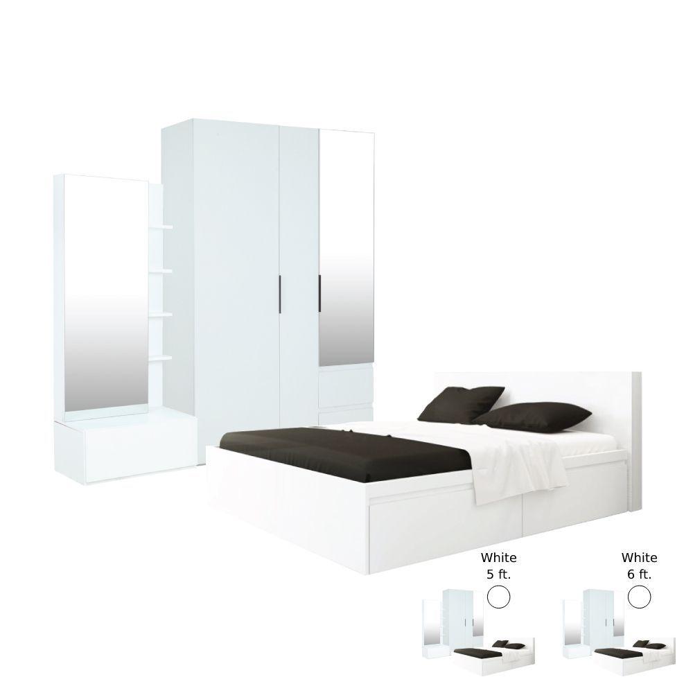 ชุดห้องนอน รุ่นแมสซิโม่ (เตียง 2 ลิ้นชัก + ตู้เสื้อผ้า 3 บานประตู + โต๊ะเครื่องแป้ง)