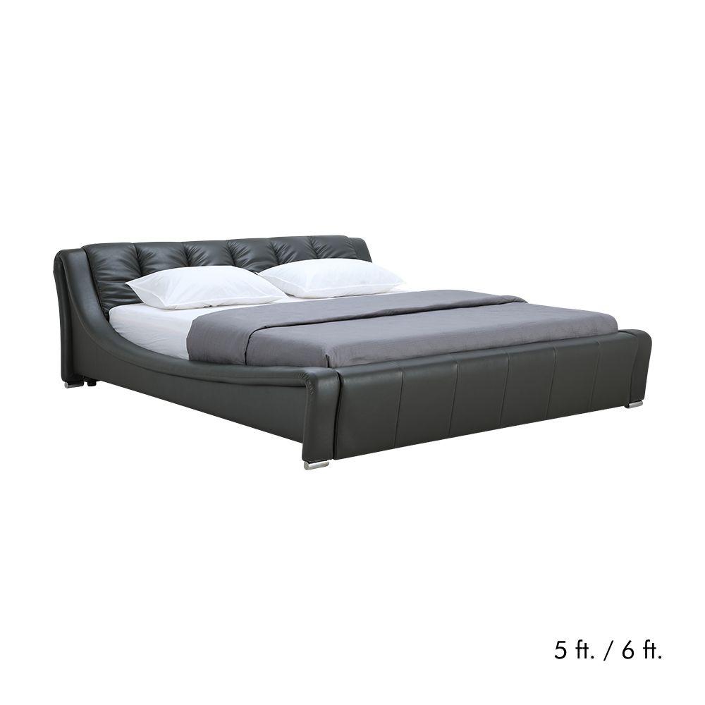 เตียงนอน PVC รุ่นเมโลเดียน - สีเทาเข้ม