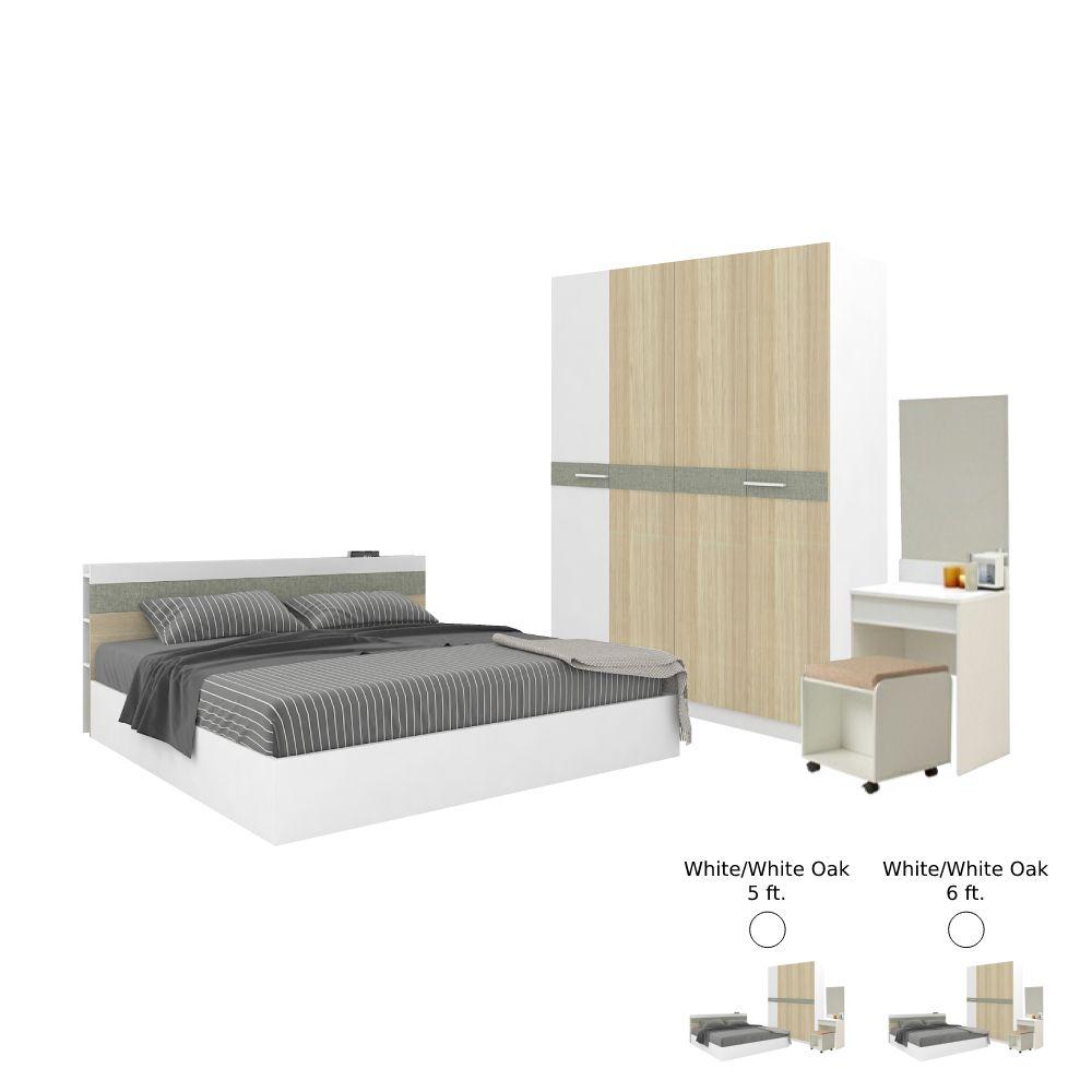 ชุดห้องนอน รุ่นออกาโน่ (เตียง+ตู้เสื้อผ้า 4 บาน+โต๊ะเครื่องแป้ง)