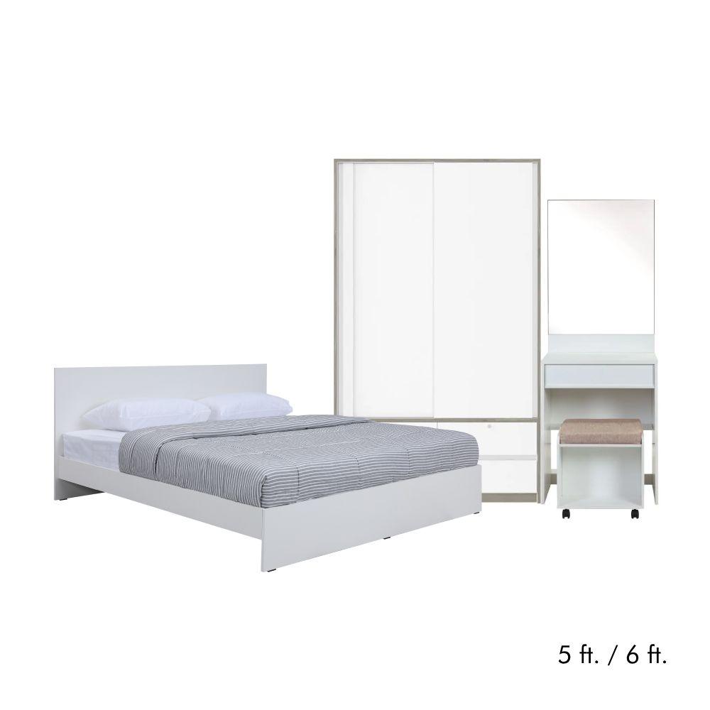 ชุดห้องนอน รุ่นวิวิด พลัส+วีโก้ (เตียงนอน, ตู้เสื้อผ้าบานสไลด์, โต๊ะเครื่องแป้งพร้อมสตูล)