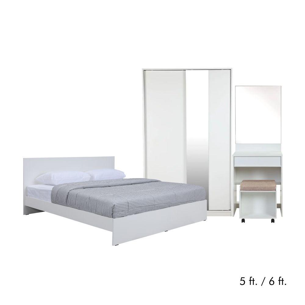 ชุดห้องนอน รุ่นวิวิด พลัส+วีโต้ (เตียงนอน, ตู้เสื้อผ้าบานสไลด์, โต๊ะเครื่องแป้งพร้อมสตูล)