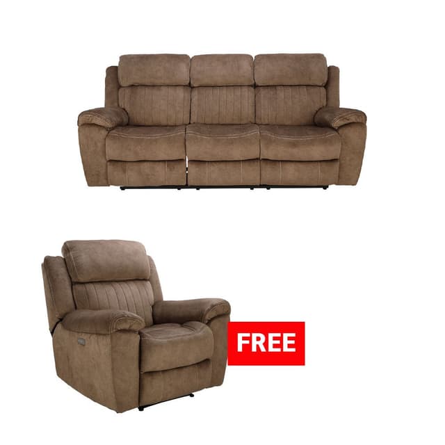 ซื้อโซฟาผ้าปรับระดับไฟฟ้า 3 ที่นั่ง รุ่นเลดเจอร์ แถมฟรี! โซฟาผ้าปรับระดับไฟฟ้า 1 ที่นั่ง รุ่นเลดเจอร์