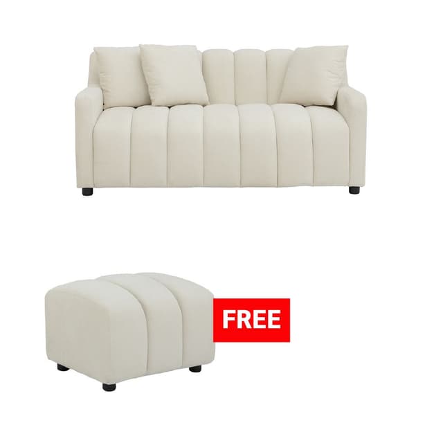 ซื้อโซฟาผ้า 2 ที่นั่ง รุ่นซูริ แถมฟรี! สตูลผ้า รุ่นซูริ