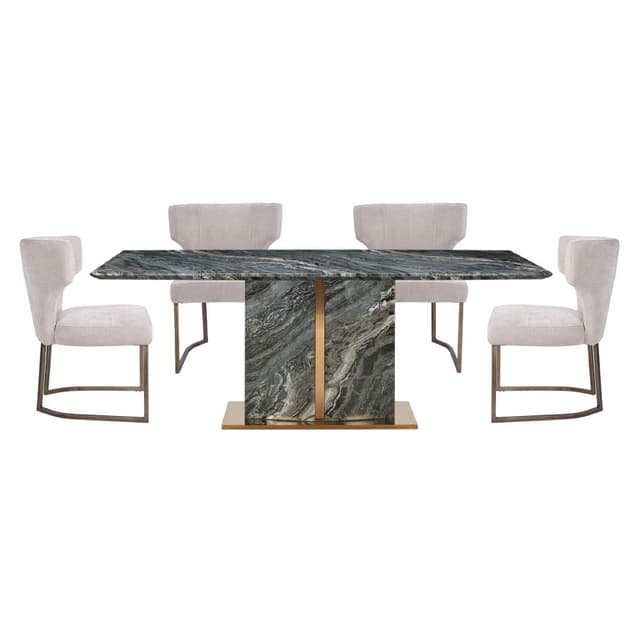 ชุดโต๊ะอาหารหินอ่อน รุ่นแอเรสโซ่+มาซีส ขนาด 200 ซม. (4 ที่นั่ง) ราคาพิเศษ!