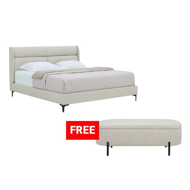 ซื้อเตียงนอน รุ่นมินดี้ ขนาด 6 ฟุต แถมฟรี! ม้านั่ง รุ่นมินดี้ ขนาด 120 ซม.