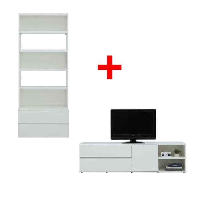 ซื้อตู้วางทีวี รุ่นเมลตัน ขนาด 180 ซม. พร้อมชั้นวางของพร้อมลิ้นชัก รุ่นเมลตัน ขนาด 90 ซม. 2 ชิ้น ราคาพิเศษ!