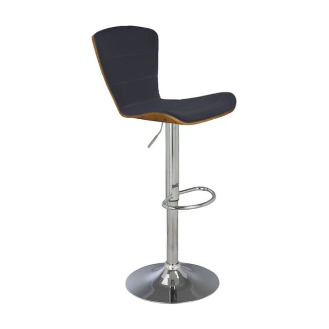 เก้าอี้บาร์หุ้มผ้า รุ่นเจสซี่ - สีเทาเข้ม/ดำ