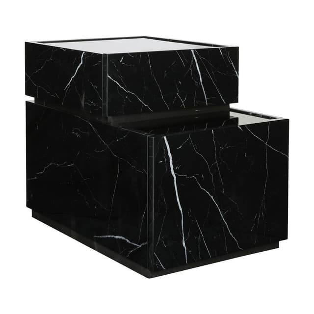 ตู้ข้างเตียง รุ่นเพรส ขนาด 40 ซม. - สีดำ/หินอ่อน