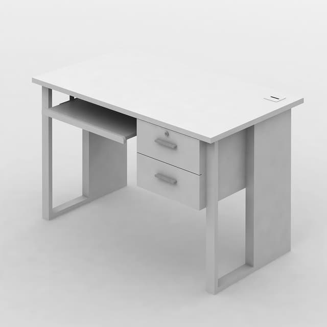 โต๊ะคอมพิวเตอร์ พร้อมตู้ลิ้นชัก รุ่นเวคตร้า ขนาด 120 เซนติเมตร - สีขาว