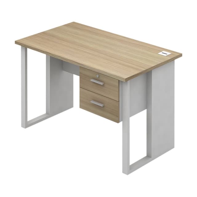 ชุดโต๊ะทำงาน 2 ลิ้นชัก รุ่นเวคตร้า ขนาด 120 ซม. - สีขาว/เมเปิ้ล