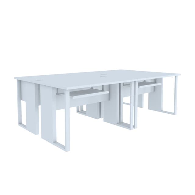 โต๊ะคอมพิวเตอร์ 4 ที่นั่ง รุ่นเวคตร้า 240 ซม. - สีขาว