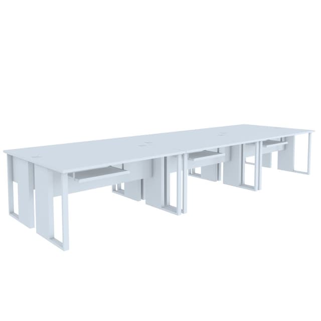 โต๊ะคอมพิวเตอร์ 6 ที่นั่ง รุ่นเวคตร้า 450 ซม. - สีขาว