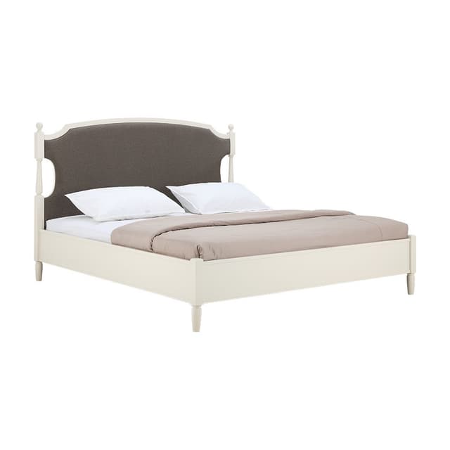 เตียงนอน รุ่นโมเน ขนาด 6 ฟุต - สีขาวงาช้าง/น้ำตาลเข้ม