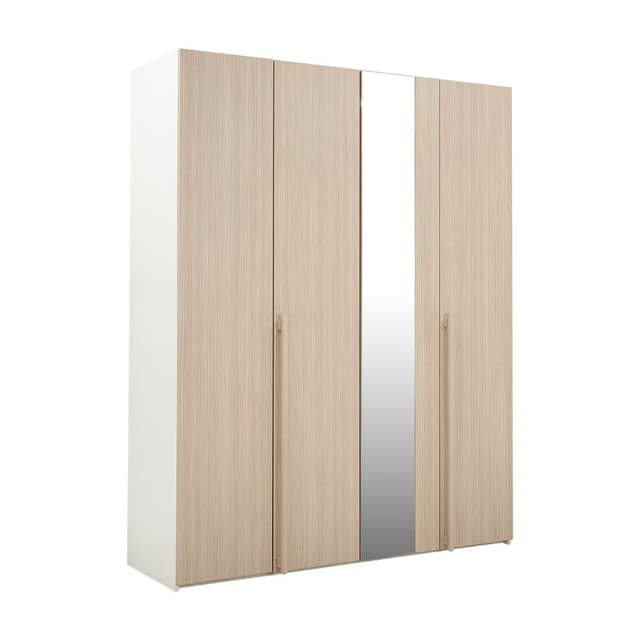 ตู้เสื้อผ้า 4 บาน รุ่นชิบูย่า - สีขาว/ไลท์โอ๊ค