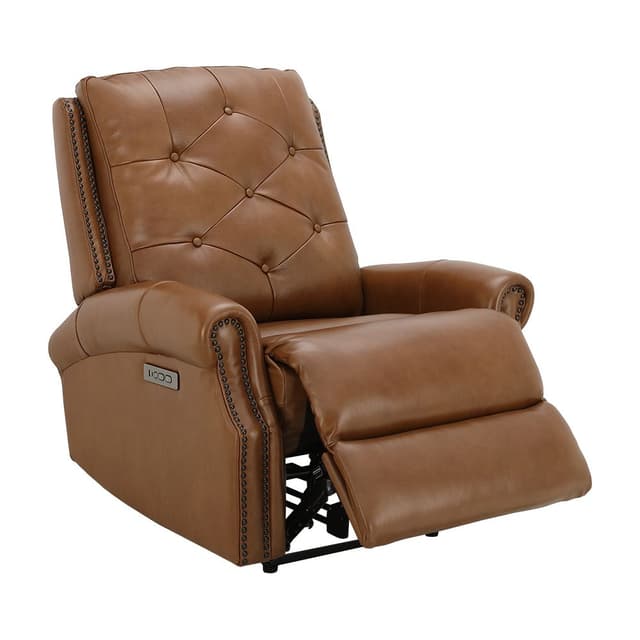 โซฟาหนังแท้ผิวสัมผัสปรับระดับไฟฟ้า 1 ที่นั่ง รุ่นเชสเตอร์ตัน - สีฮันนี่ บราวน์